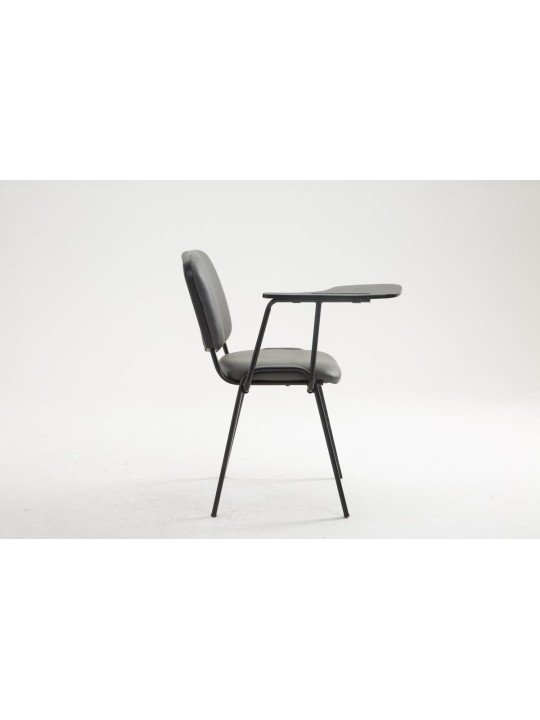 Chaise Ken avec table pliante simili cuir, gris