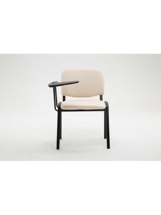 Chaise Ken avec table pliante simili cuir, crème