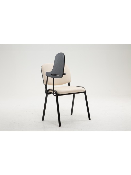 Chaise Ken avec table pliante simili cuir, crème