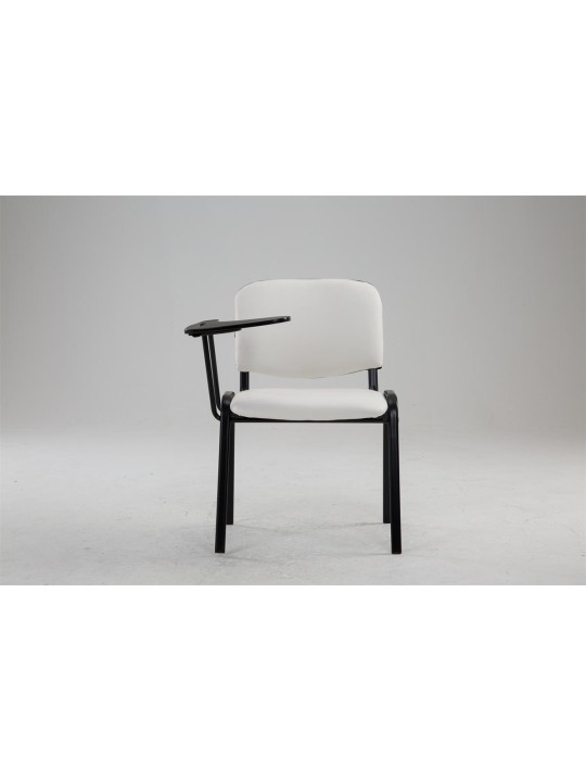 Chaise Ken avec table pliante simili cuir, blanc Chaise Ken avec table pliante simili cuir, blanc