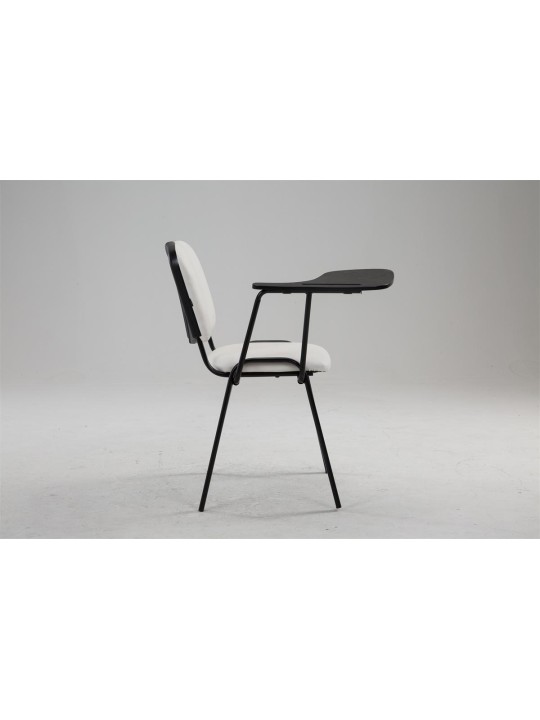 Chaise Ken avec table pliante simili cuir, blanc Chaise Ken avec table pliante simili cuir, blanc