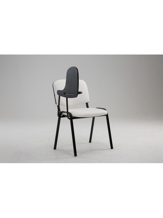 Chaise Ken avec table pliante simili cuir, blanc Chaise Ken avec table pliante simili cuir, blanc
