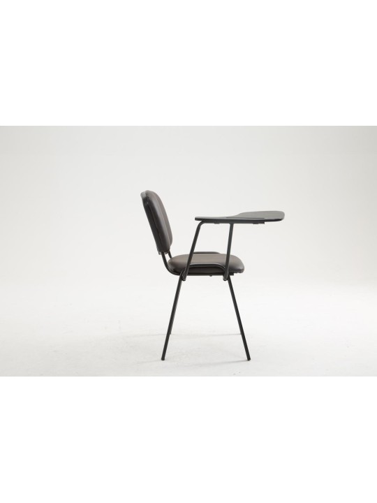 Chaise Ken avec table pliante simili cuir, brun