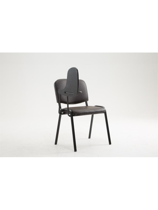 Chaise Ken avec table pliante simili cuir, brun