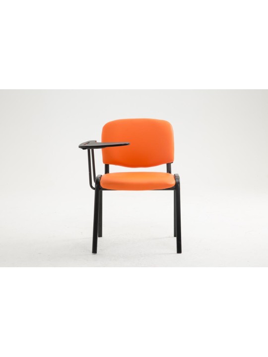 Chaise Ken avec table pliante simili cuir, orange