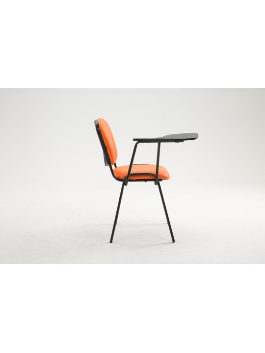 Chaise Ken avec table pliante simili cuir, orange