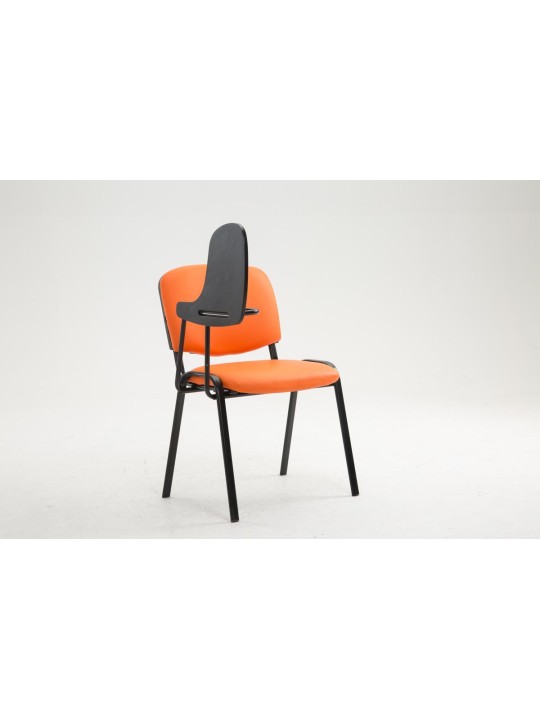 Chaise Ken avec table pliante simili cuir, orange