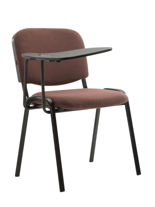 Chaise Ken avec table pliante en tissu, brun