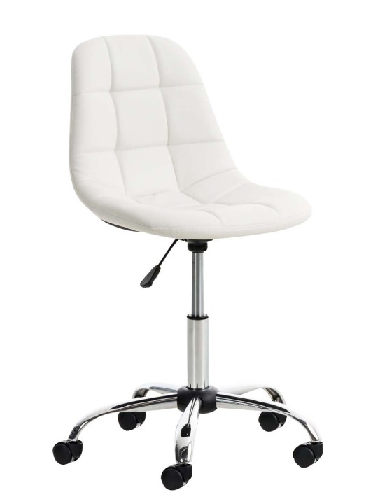 Chaise de bureau en simili cuir Emil, blanc