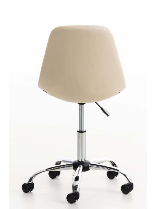 Chaise de bureau en simili cuir Emil, crème