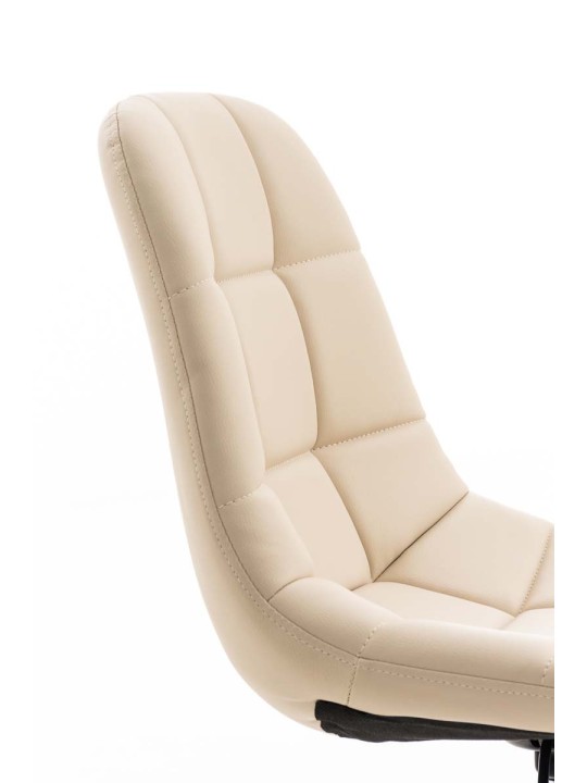 Chaise de bureau en simili cuir Emil, crème