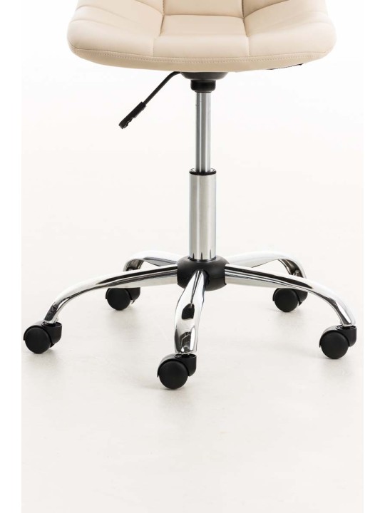 Chaise de bureau en simili cuir Emil, crème