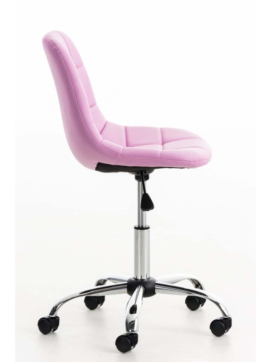 Chaise de bureau en simili cuir Emil, rose