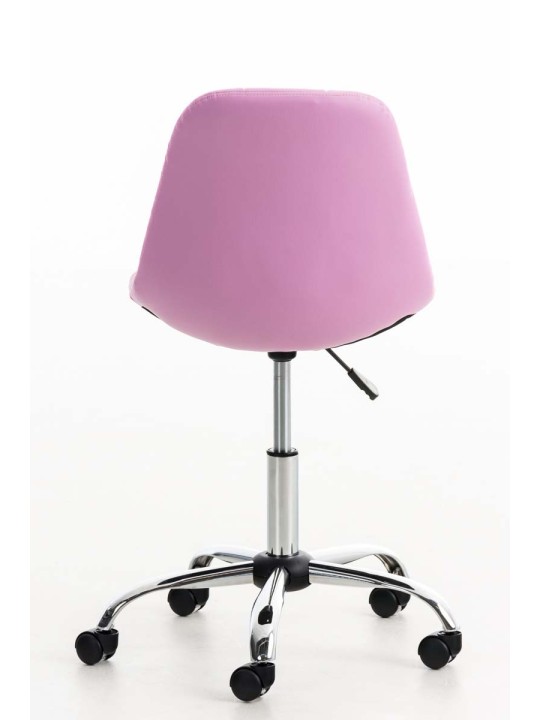 Chaise de bureau en simili cuir Emil, rose