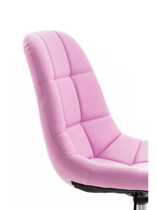 Chaise de bureau en simili cuir Emil, rose
