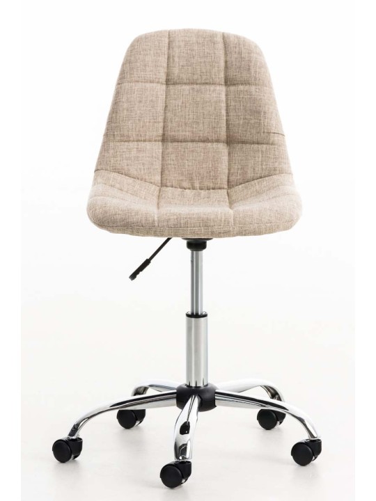 Chaise de bureau Emil tissu, crème