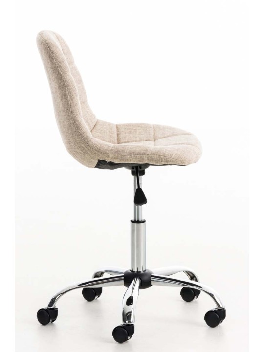 Chaise de bureau Emil tissu, crème
