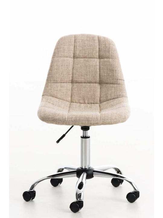 Chaise de bureau Emil tissu, crème
