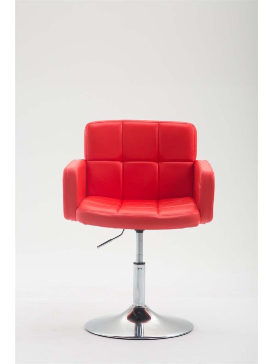 Chaise longue Los Angeles simili cuir, rouge