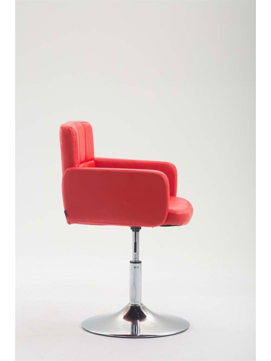 Chaise longue Los Angeles simili cuir, rouge