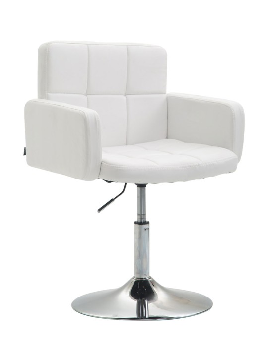 Chaise longue Los Angeles simili cuir, blanc