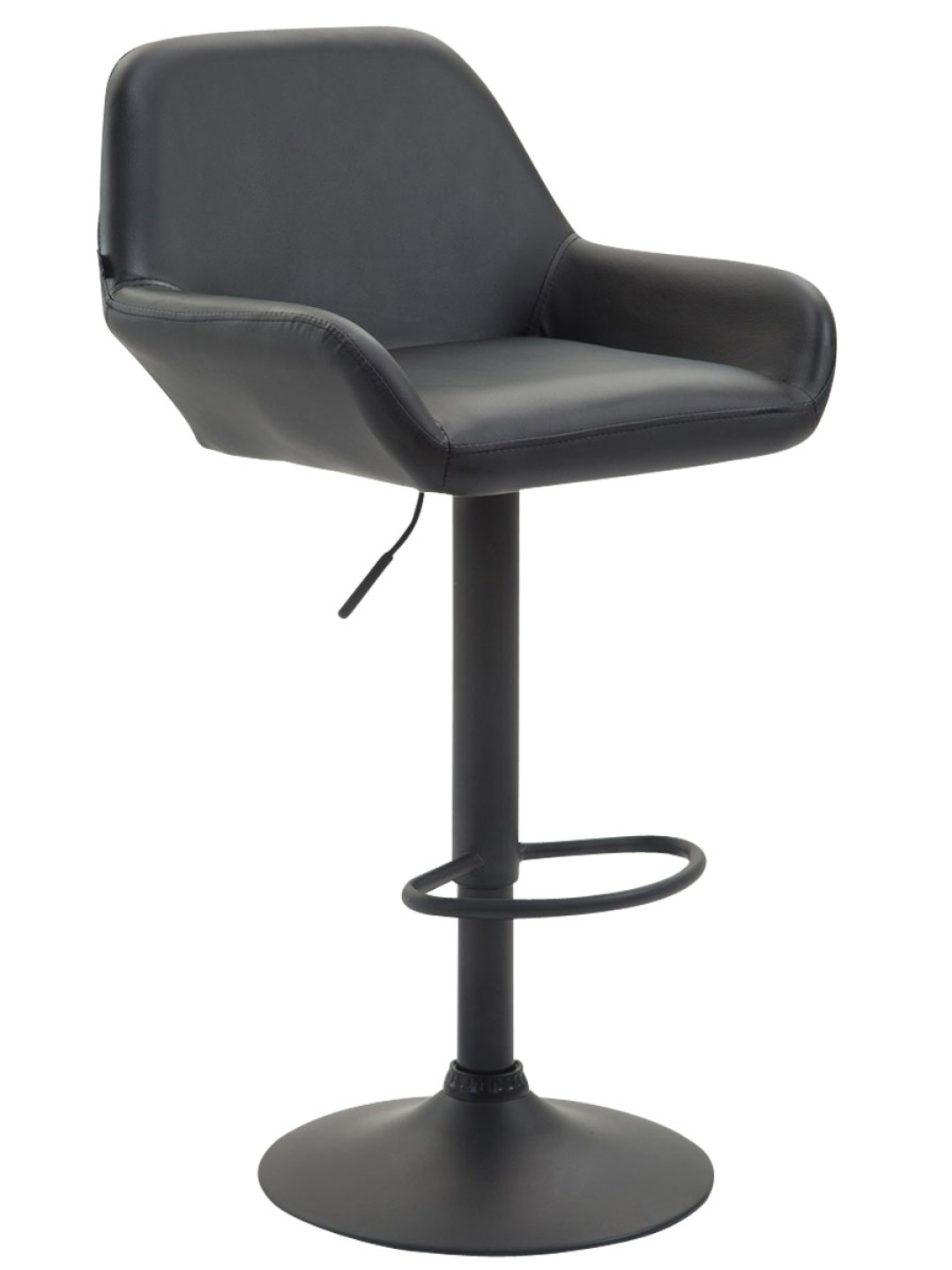 Tabouret de bar Braga simili cuir B, noir