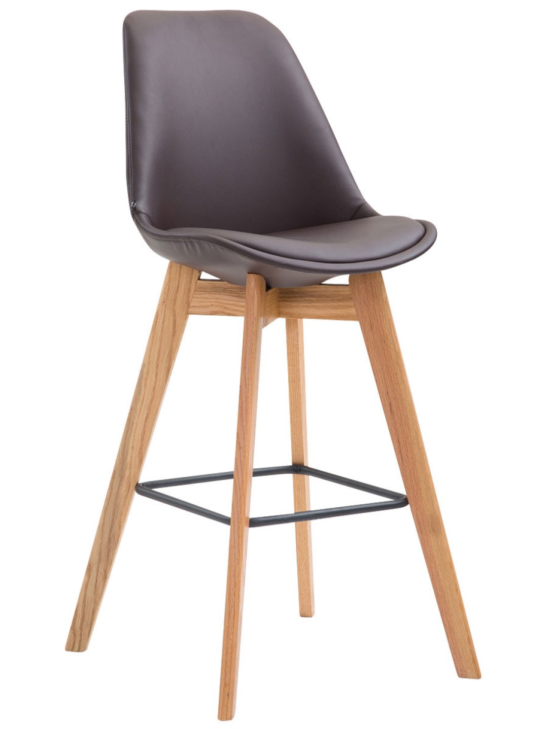 Tabouret de bar Metz simili cuir Natura, brun