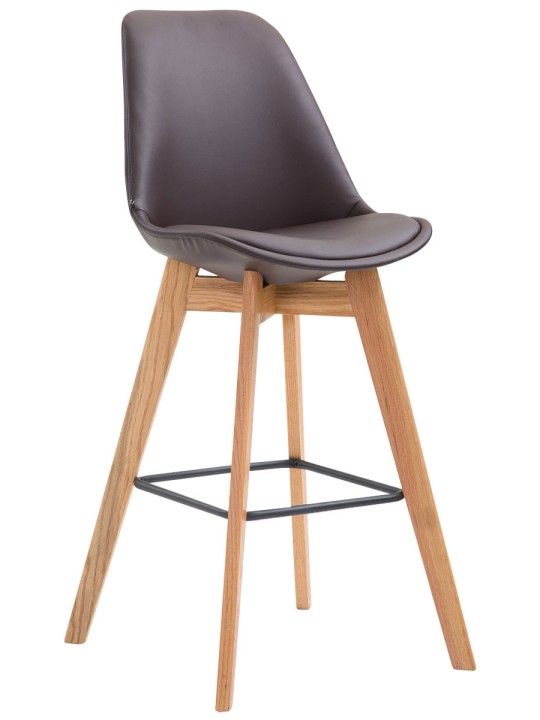 Tabouret de bar Metz simili cuir Natura, brun