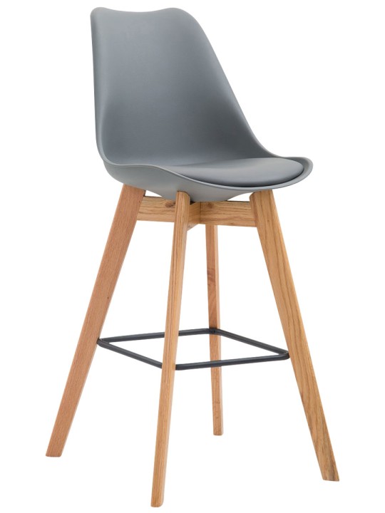 Tabouret de bar Metz plastique Natura, gris