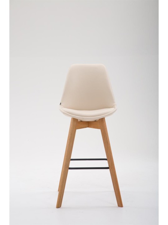 Tabouret de bar Metz simili cuir Natura, crème