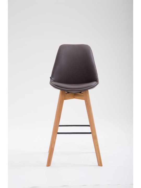 Tabouret de bar Metz simili cuir Natura, brun