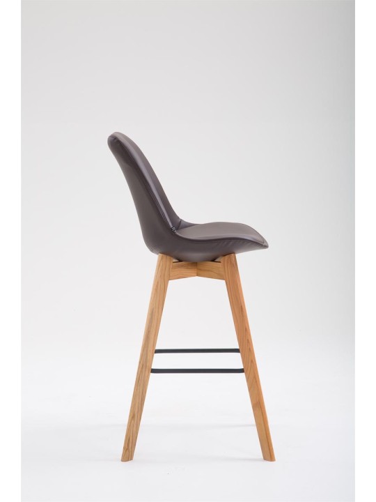 Tabouret de bar Metz simili cuir Natura, brun