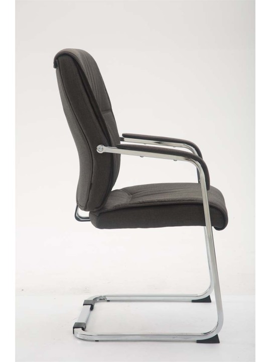 Chaise visiteur XL tissu Anubis, gris foncé