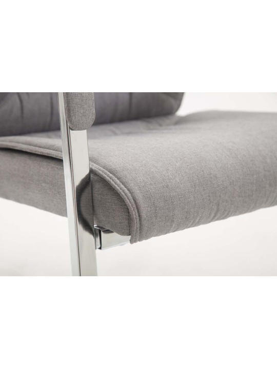 Chaise visiteur XL tissu Anubis, gris