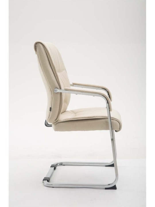 Chaise visiteur XL tissu Anubis, crème Chaise visiteur XL tissu Anubis, crème