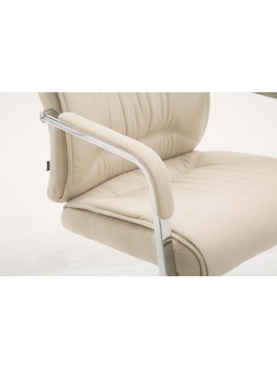 Chaise visiteur XL tissu Anubis, crème Chaise visiteur XL tissu Anubis, crème
