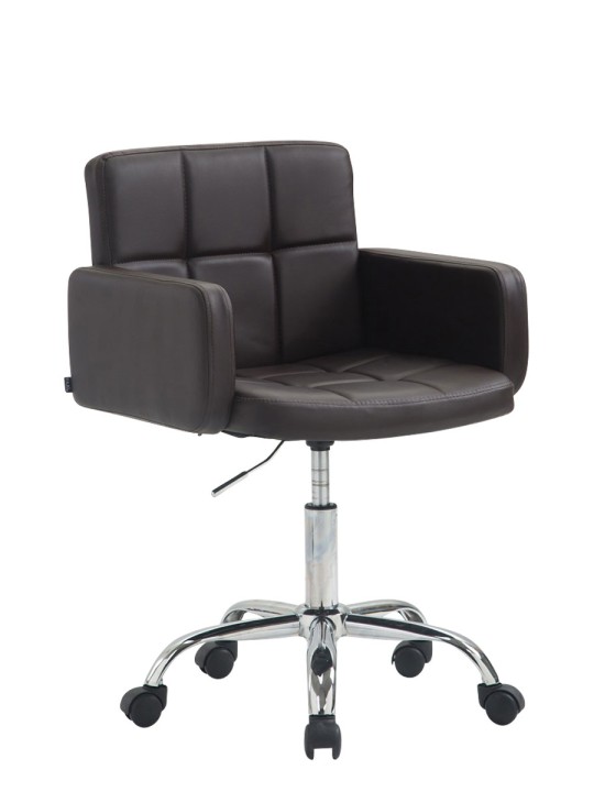 Tabouret de travail Los Angeles simili cuir, brun