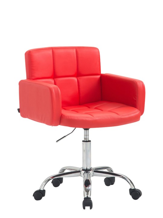 Tabouret de travail Los Angeles simili cuir, rouge