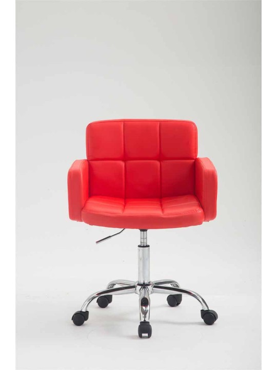 Tabouret de travail Los Angeles simili cuir, rouge