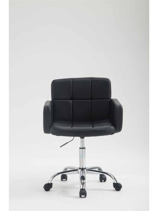 Tabouret de travail Los Angeles simili cuir, noir