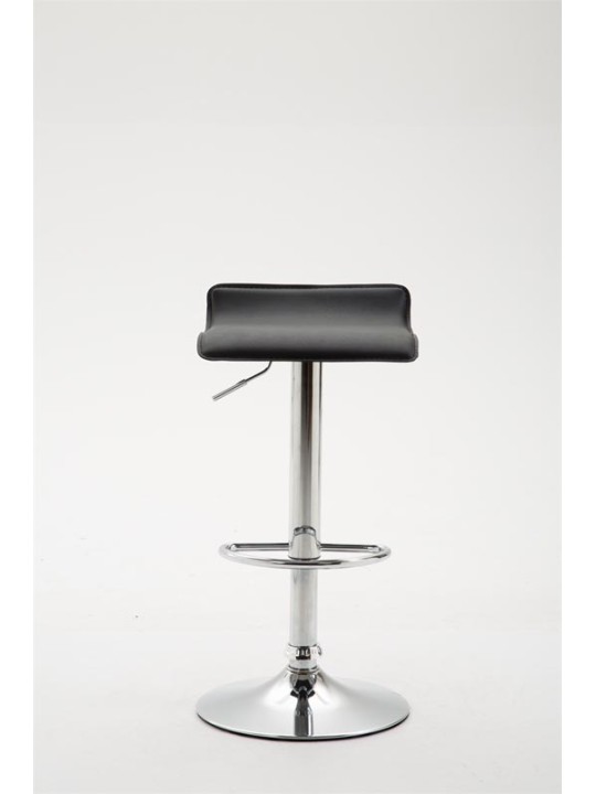 Tabouret de bar Dyn V2 simili cuir chromé, noir