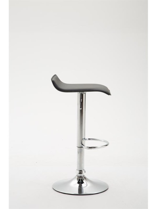 Tabouret de bar Dyn V2 simili cuir chromé, noir