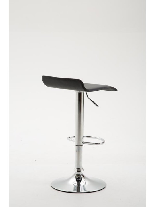 Tabouret de bar Dyn V2 simili cuir chromé, noir