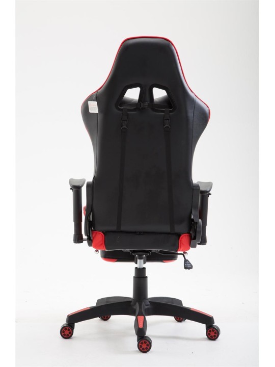 Chaise de bureau Boavista simili cuir avec repose-pieds, noir/rouge Chaise de bureau Boavista simili cuir avec repose-pieds, noir/rouge