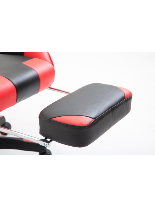 Chaise de bureau Boavista simili cuir avec repose-pieds, noir/rouge Chaise de bureau Boavista simili cuir avec repose-pieds, noir/rouge