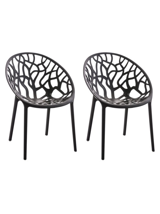 Lot de 2 chaises Hope, noir