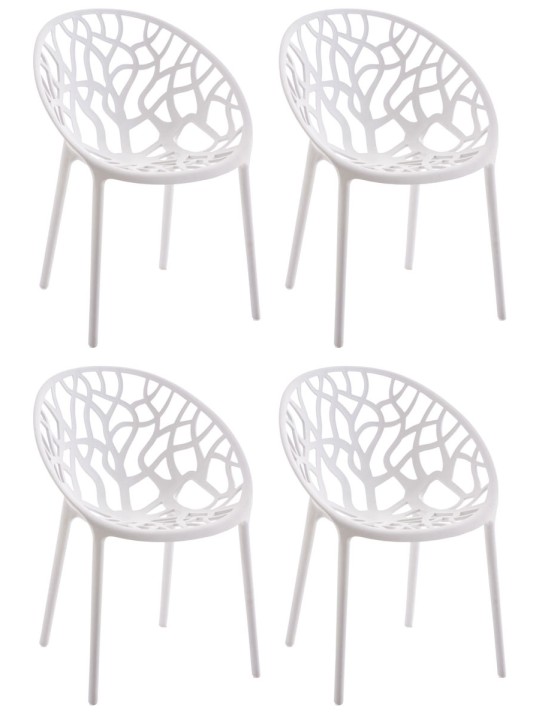 Ensemble de 4 chaises Hope, blanc