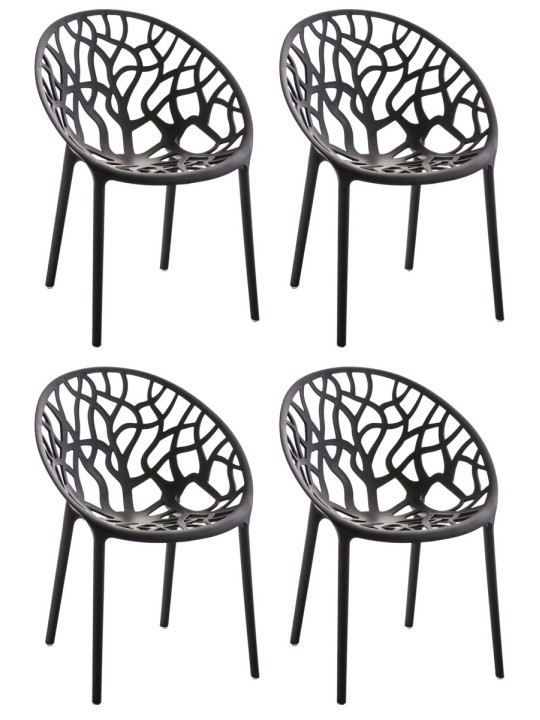 Ensemble de 4 chaises Hope, noir
