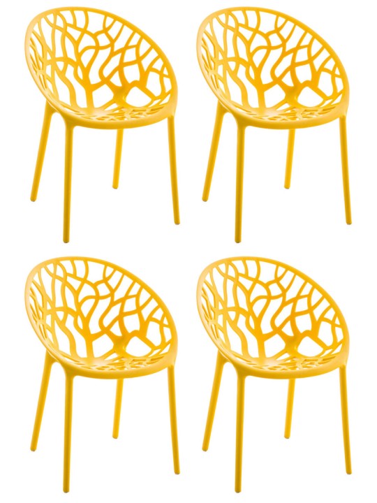 Ensemble de 4 chaises Hope, jaune