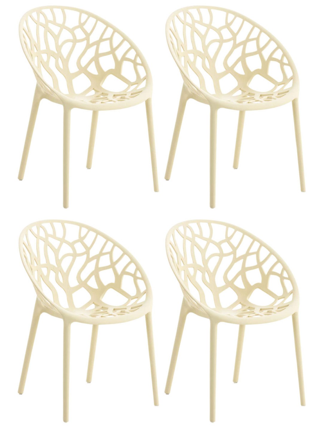 Ensemble de 4 chaises Hope, crème